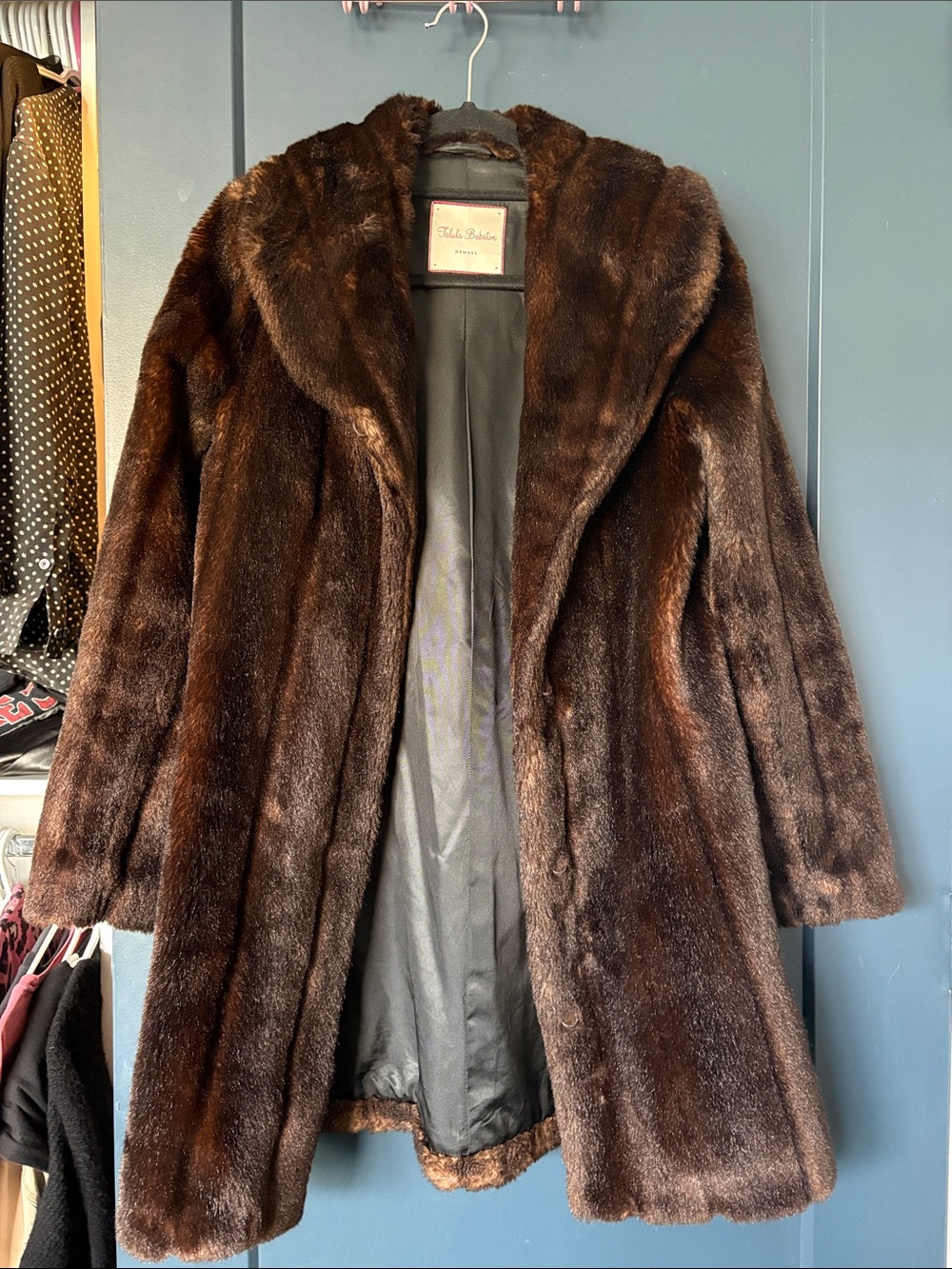 Talula Babaton Brown Faux fur vintage style coat